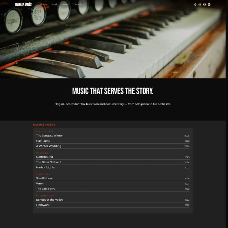 The Score — a composer portfolio template