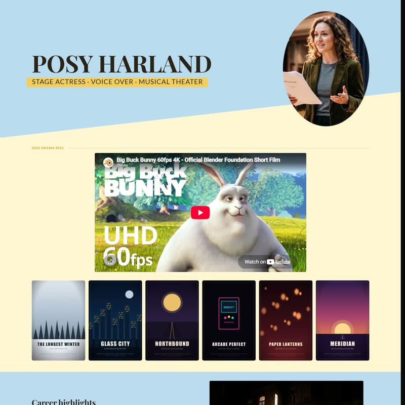 Next Door — a actor portfolio template