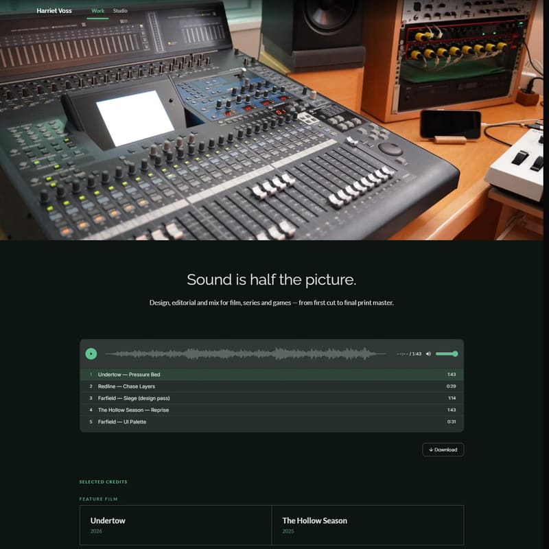 Signal Path — a sound designer portfolio template