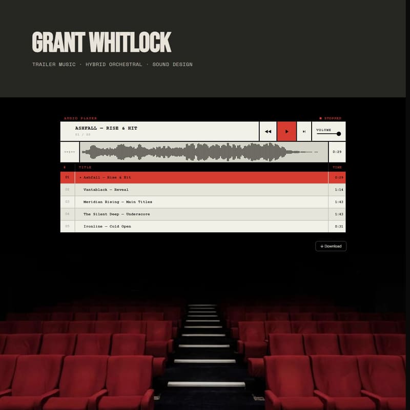 Main Titles — a trailer composer portfolio template